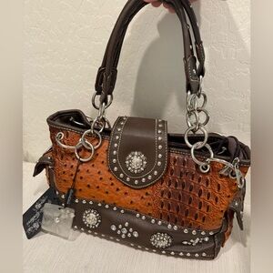 RUSTIC COUTURE’S Brown Western Studded Women's Handbag - NEW w/ Tags